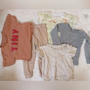 1-2 Y Rylee + Cru Quincy Mae Tiny Cottons Apple Park Organic Cotton shirt pants